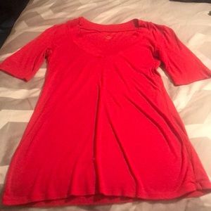 Red Express L quarter length shirt
